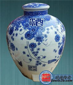 定制加字青花10斤帶水龍頭酒壇